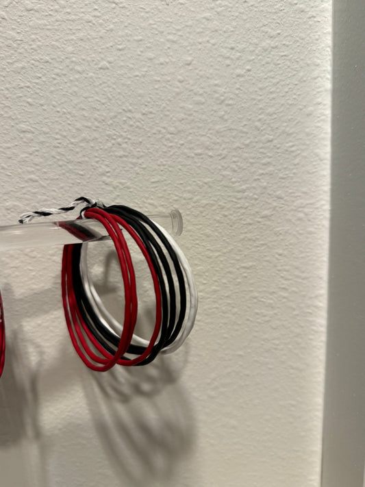 Color Your Game Slim Bangles- Red, Black, & White