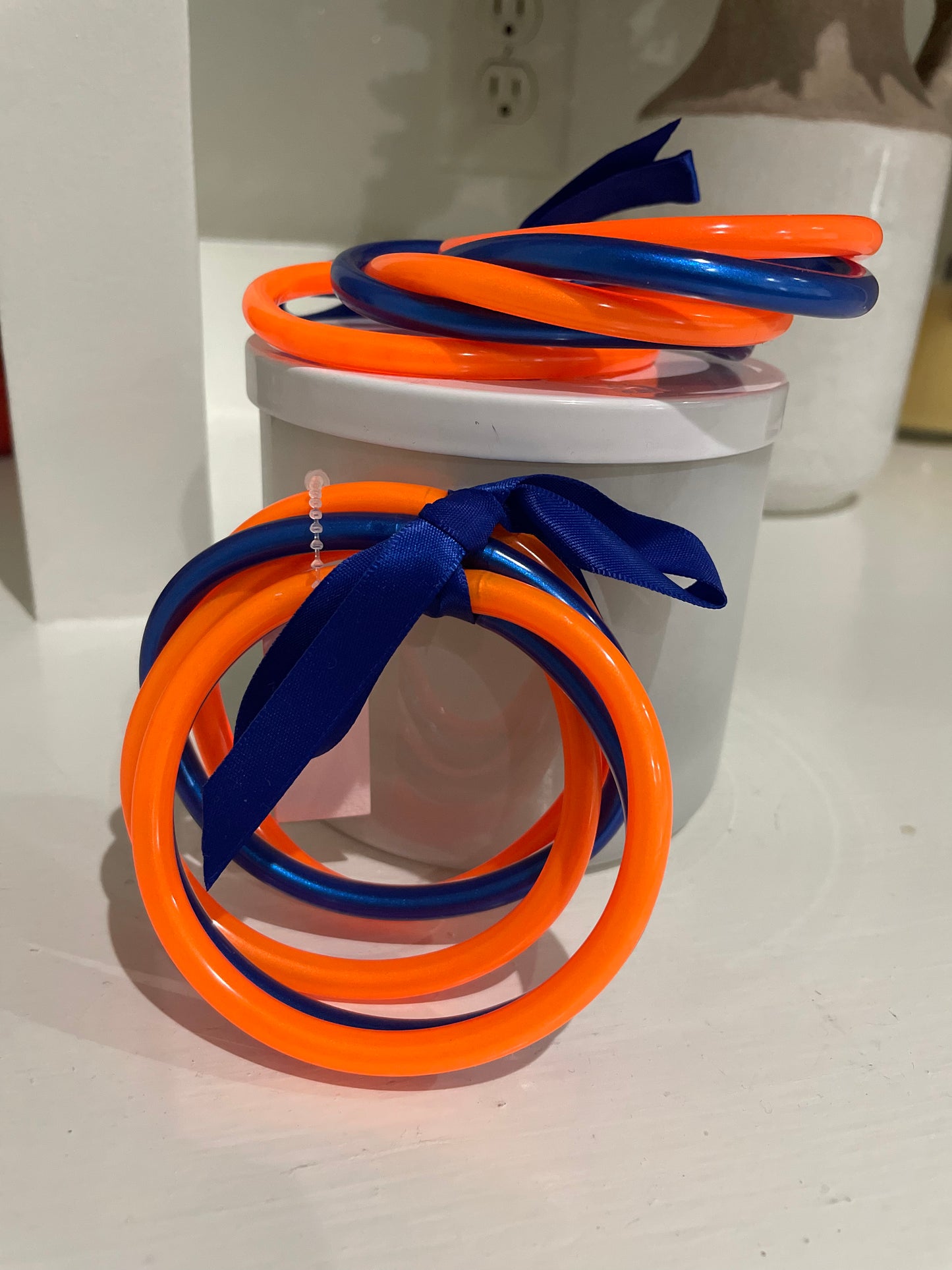 Jelly Bangle Sets - Blue & Orange