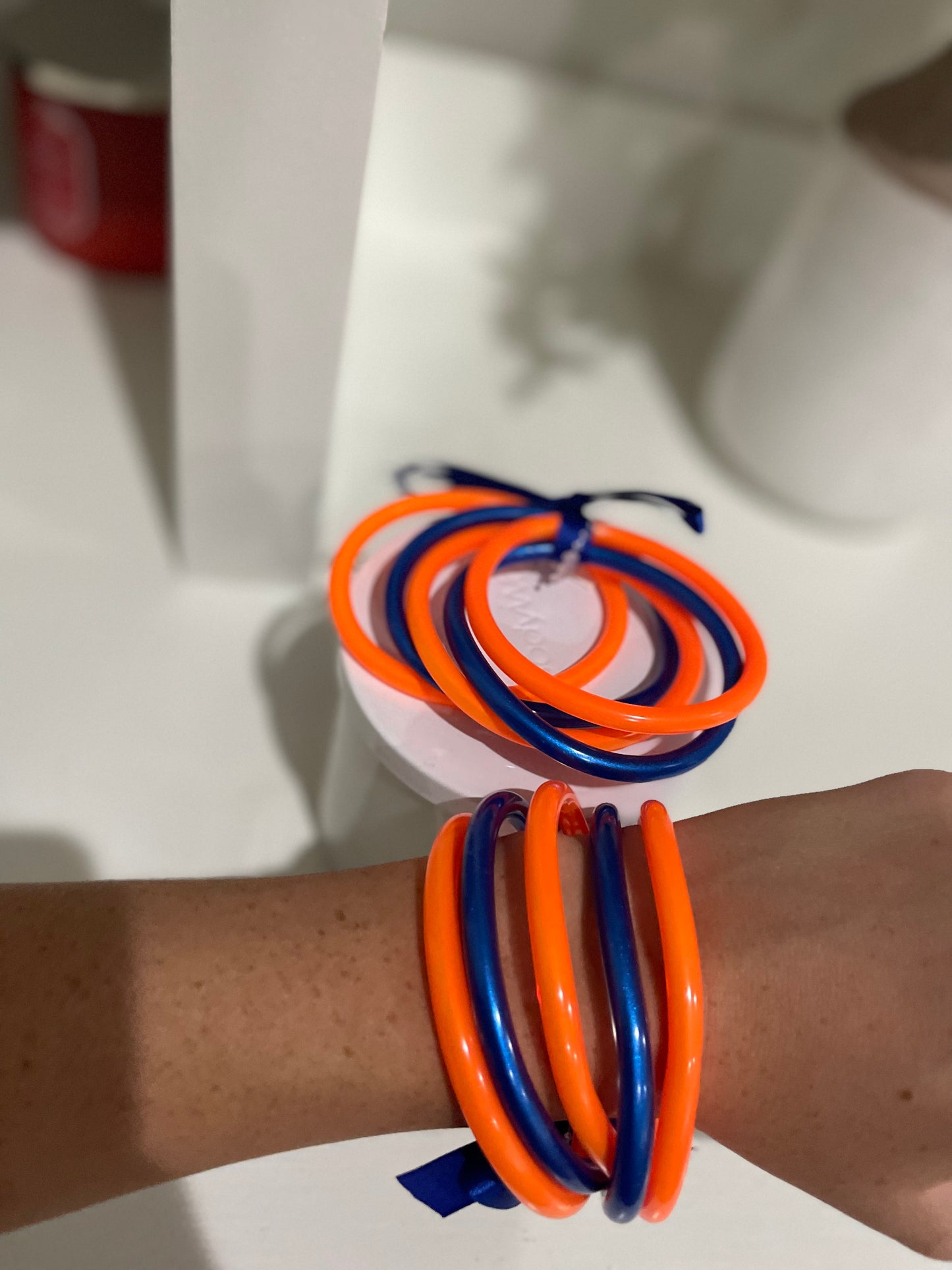 Jelly Bangle Sets - Blue & Orange