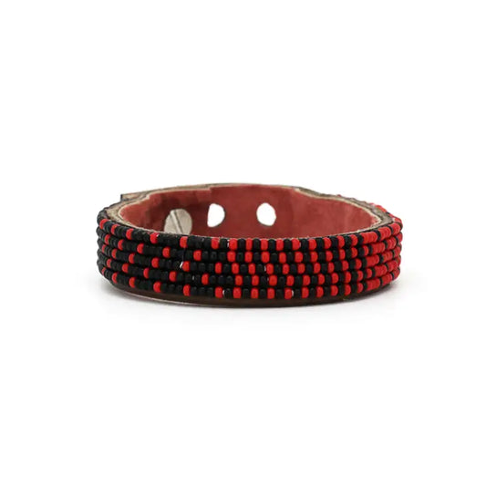 Red and Black Ombre Bead Bracelet